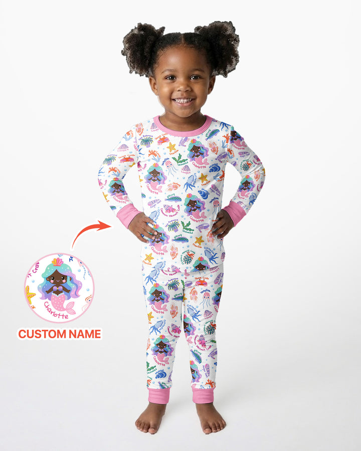 Zweiteiliges Langarm-Pyjama-Set mit Sommerfrüchten