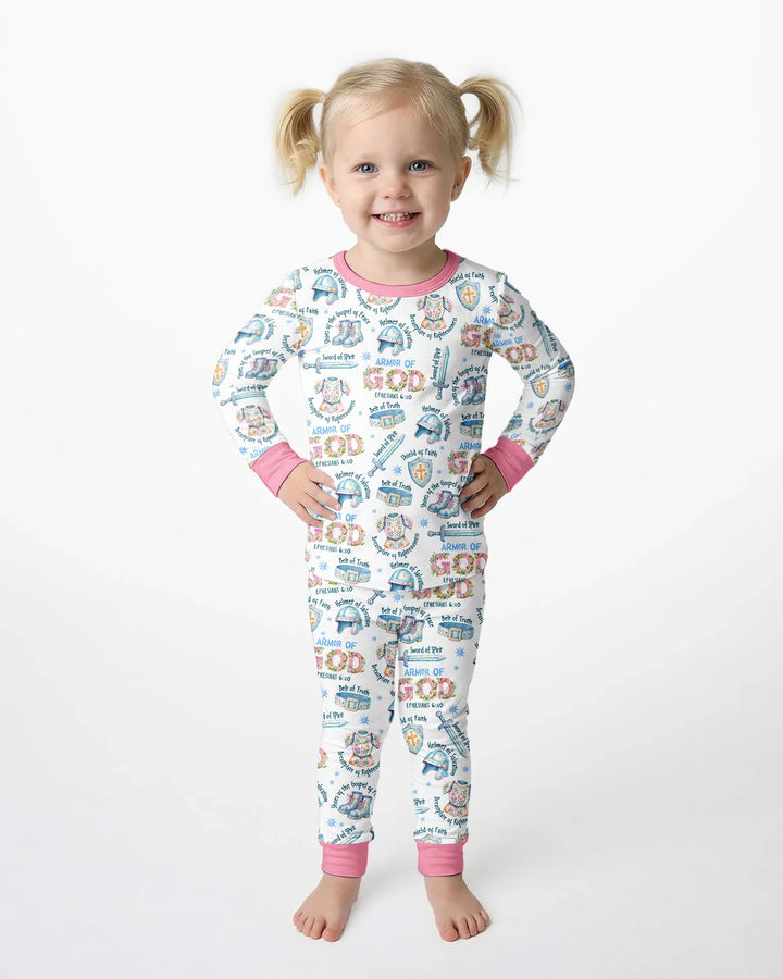 Zweiteiliges Langarm-Pyjama-Set mit Sommerfrüchten