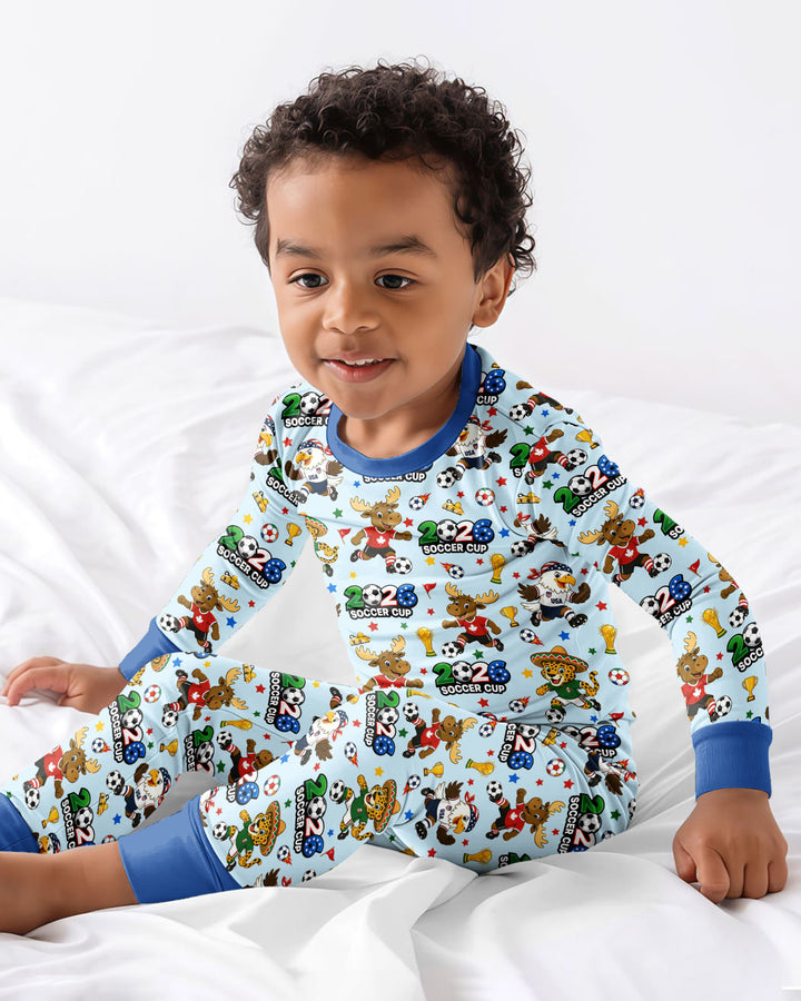 Zweiteiliges Langarm-Pyjama-Set mit Sommerfrüchten