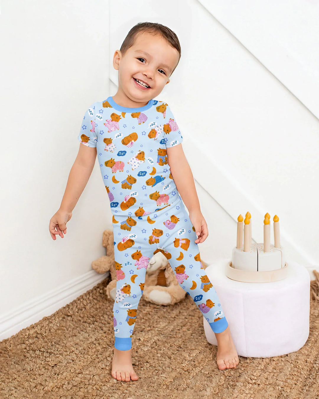 Zweiteiliges, kurzärmliges Pyjama-Set mit Marienkäfern