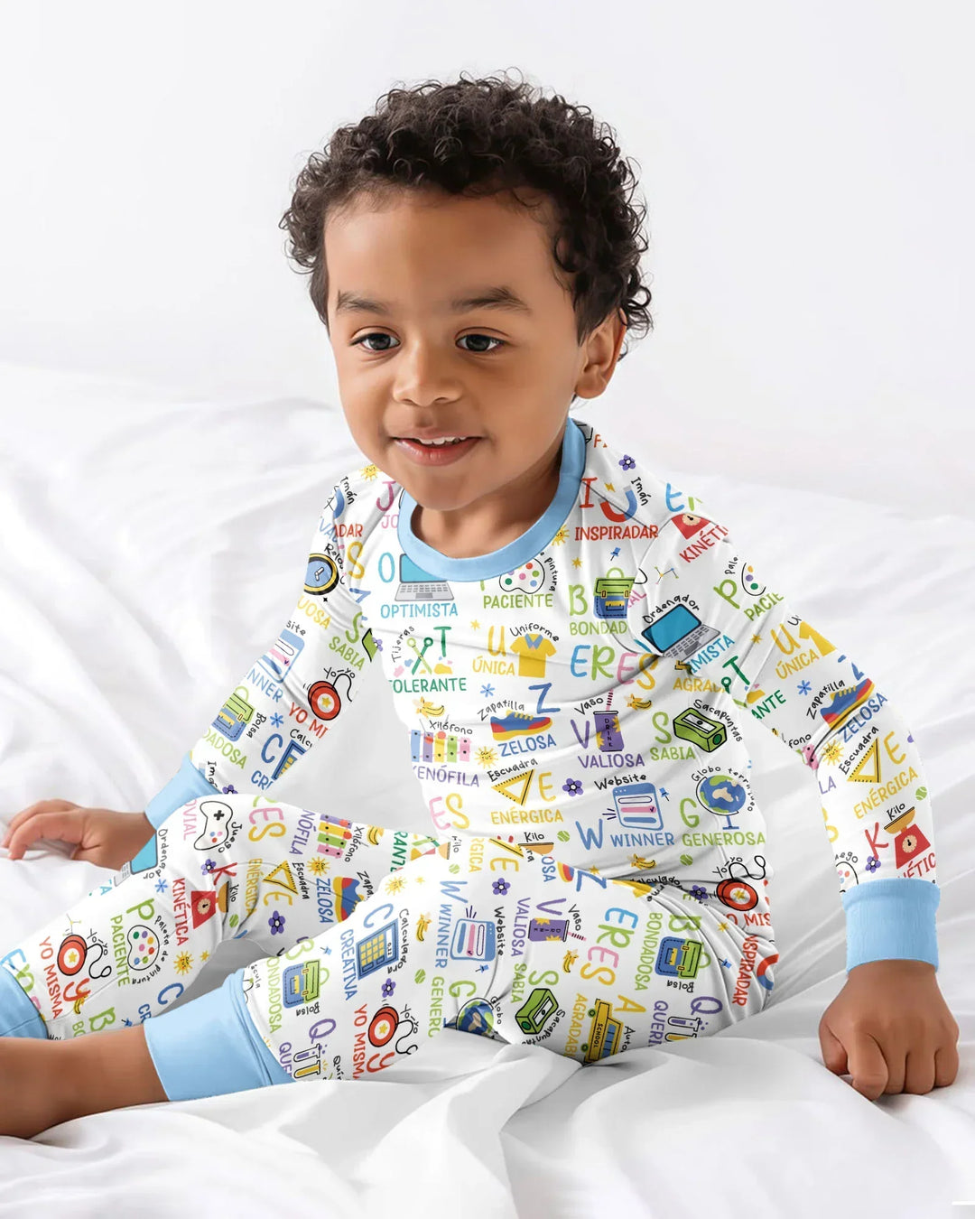 You Are Spanish Alphabet Version Bamboo Two Piece Long Sleeve Pajama Set