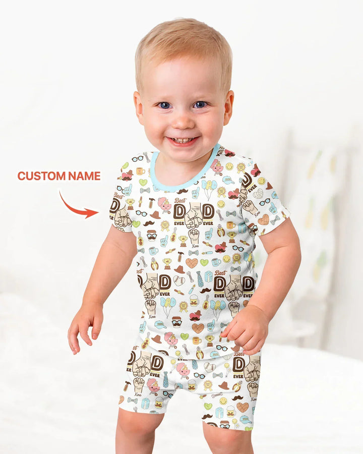 Zweiteiliges Pyjama-Set mit kurzen Ärmeln und Shorts im Sommer-Design
