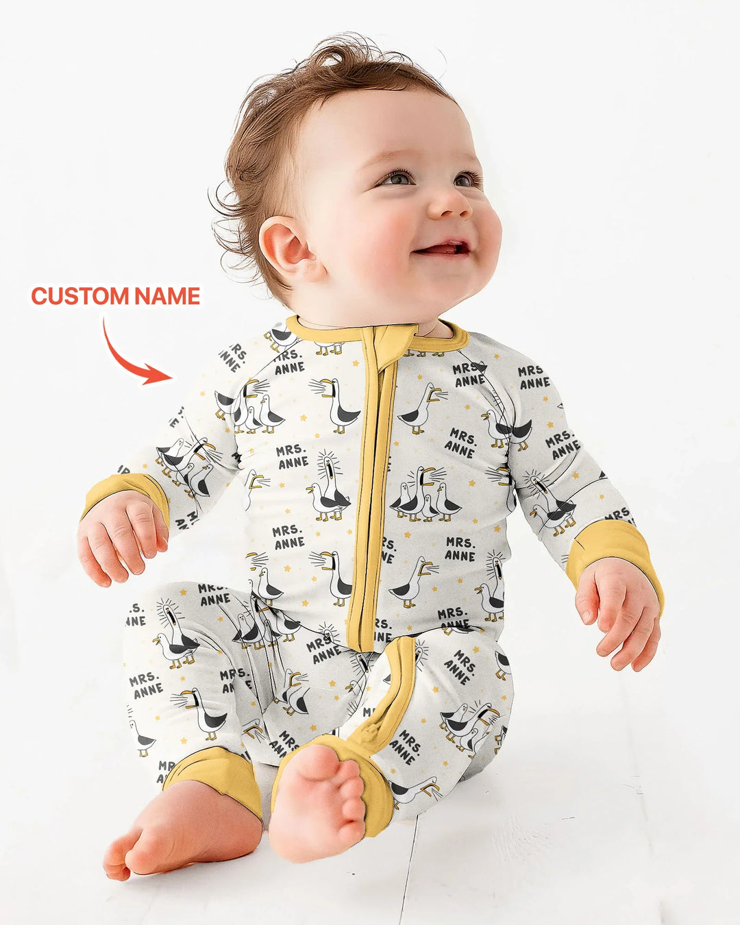 Gerippte Babykleidung mit individuellem Foto - Weich &amp; Skizzenhaft