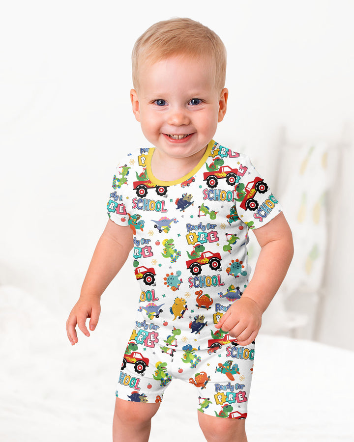 Schlafanzug-Set zweiteilig, kurze Ärmel, kurze Hose, Bambus