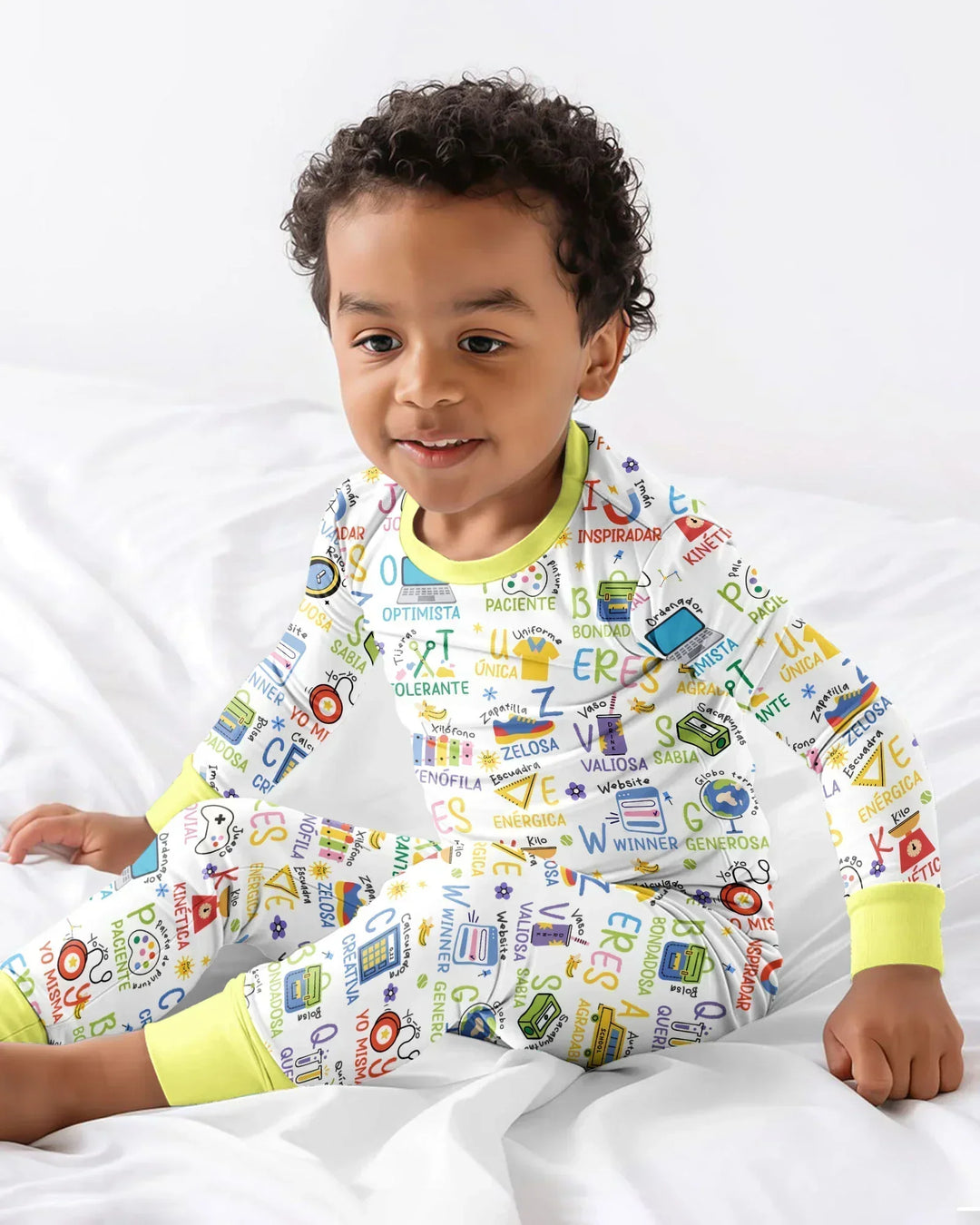 You Are Spanish Alphabet Version Bamboo Two Piece Long Sleeve Pajama Set