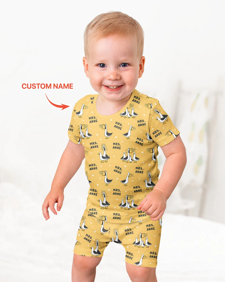 Zweiteiliges Pyjama-Set mit kurzen Ärmeln und Shorts im Sommer-Design