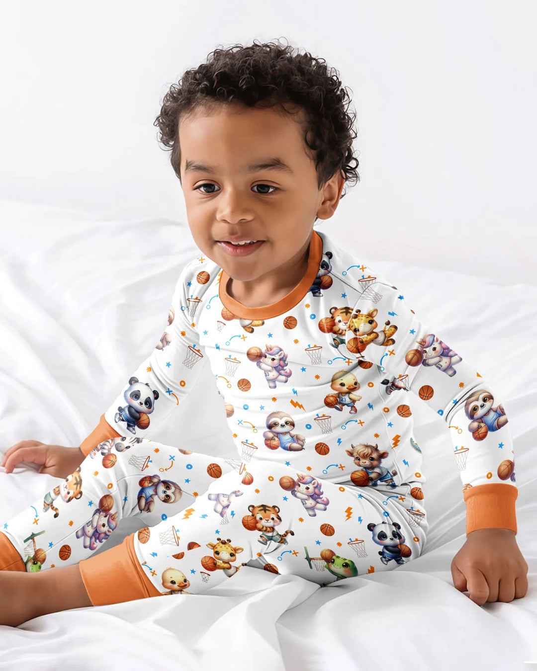Zweiteiliges Langarm-Pyjama-Set mit Sommerfrüchten