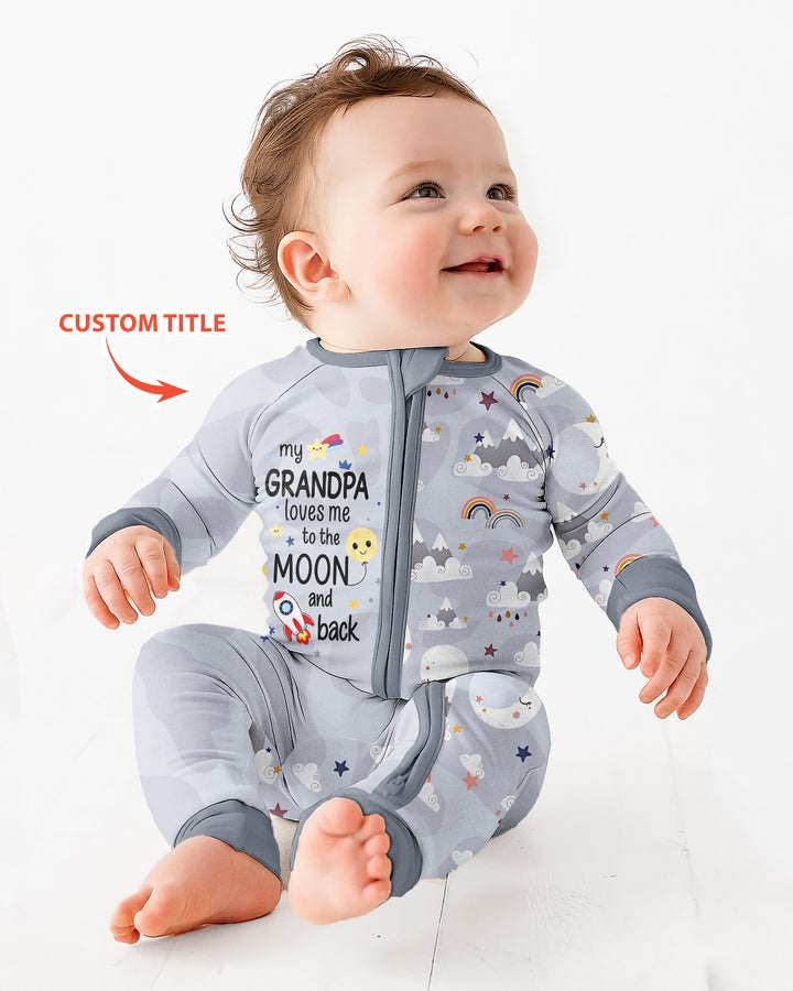 Personalized Loves To The Moon And Back Bamboo Convertible Zippy