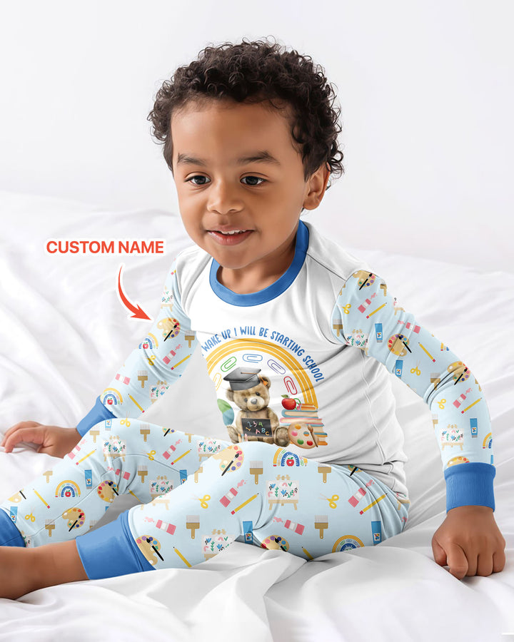 Zweiteiliges Langarm-Pyjama-Set mit Sommerfrüchten