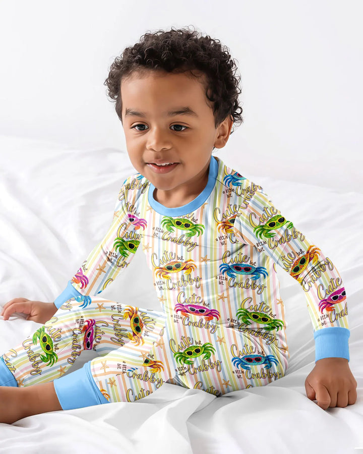 Zweiteiliges Langarm-Pyjama-Set mit Sommerfrüchten