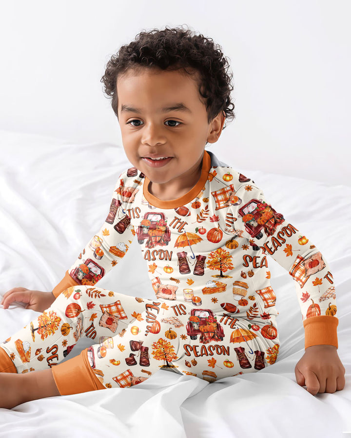 Fall Tis the Season Bamboo Two Piece Long Sleeve Pajama Set
