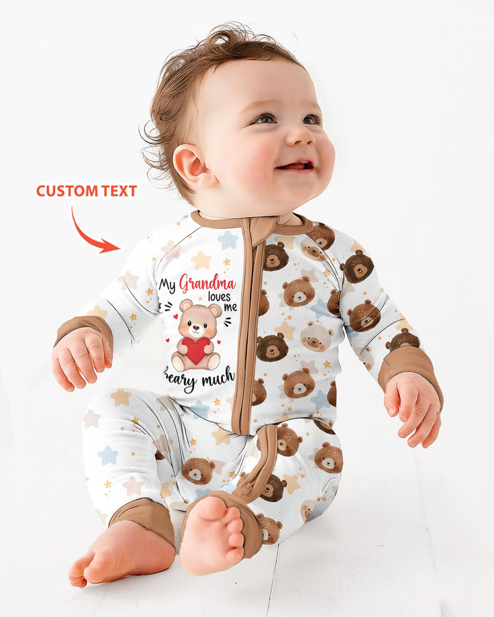 Personalized My Grandma Loves Me Beary Much Bamboo Convertible Zippy