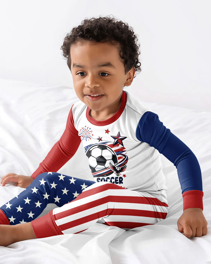 Zweiteiliges Langarm-Pyjama-Set mit Sommerfrüchten