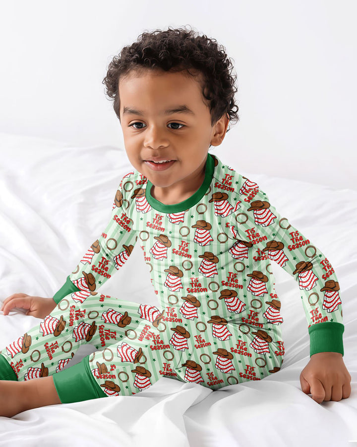 Western Christmas Tis the Season Bamboo Two Piece Long Sleeve Pajama Set