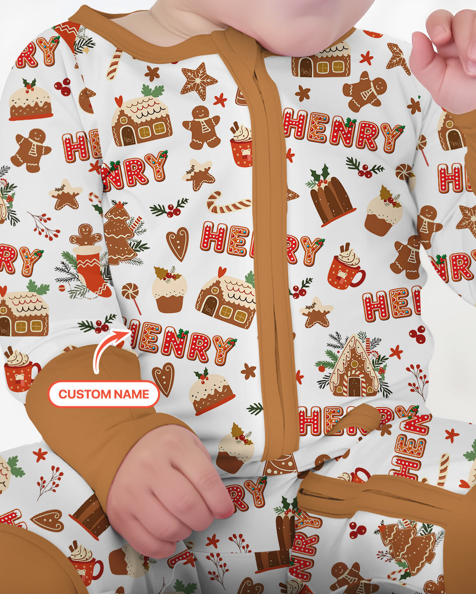 Personalized Gingerbread Christmas Bamboo Convertible Zippy