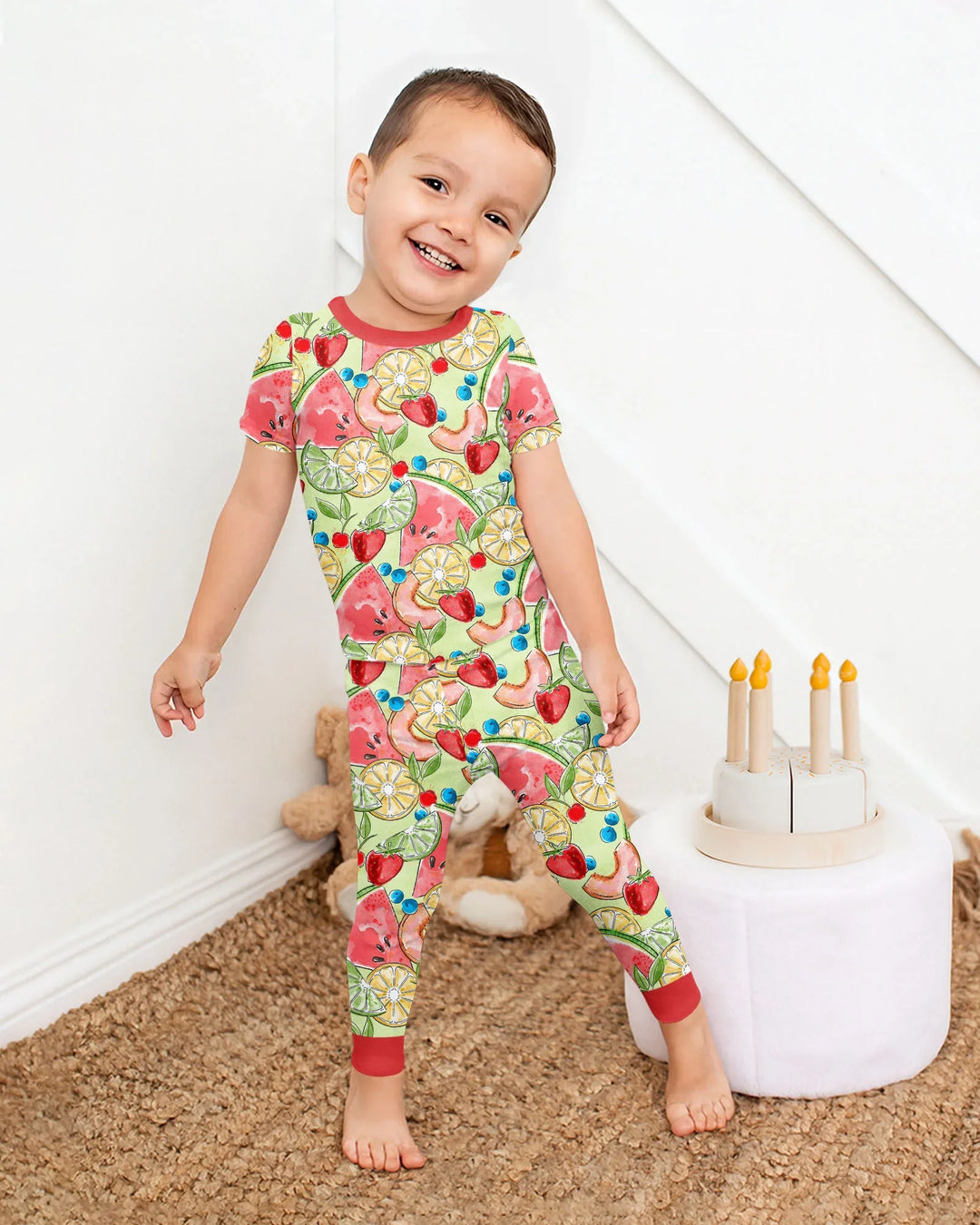 Zweiteiliges, kurzärmliges Pyjama-Set mit Marienkäfern
