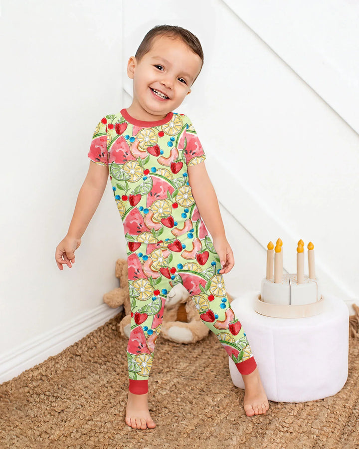 Zweiteiliges, kurzärmliges Pyjama-Set mit Marienkäfern