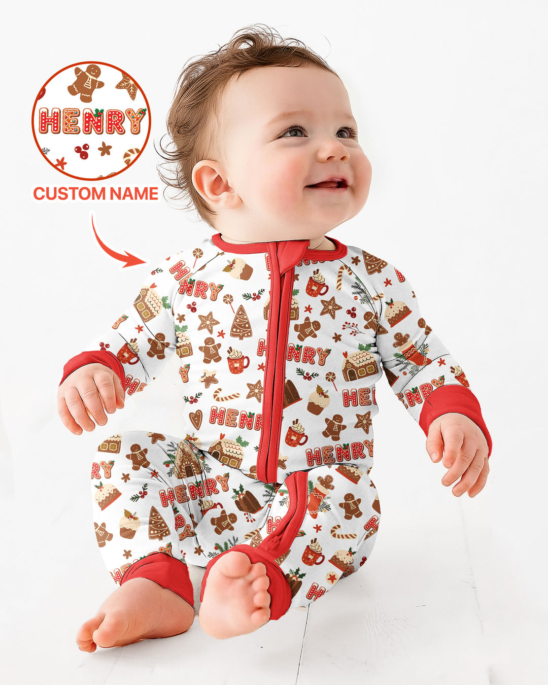 Personalized Gingerbread Christmas Bamboo Convertible Zippy
