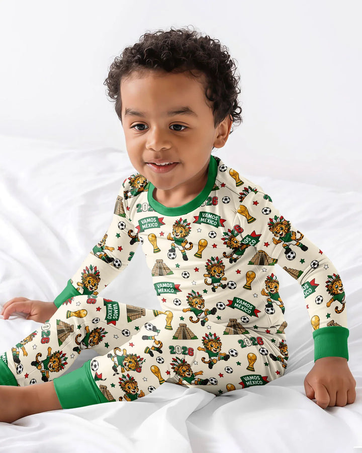 Zweiteiliges Langarm-Pyjama-Set mit Sommerfrüchten