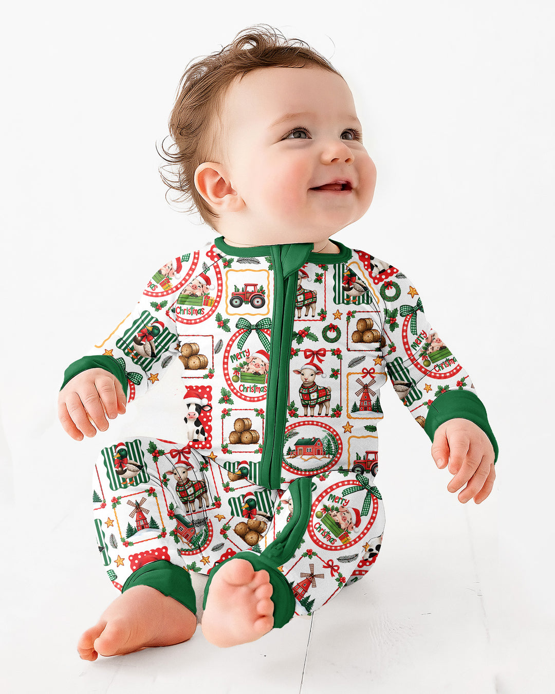 Christmas Farm Animals Bamboo Convertible Zippy