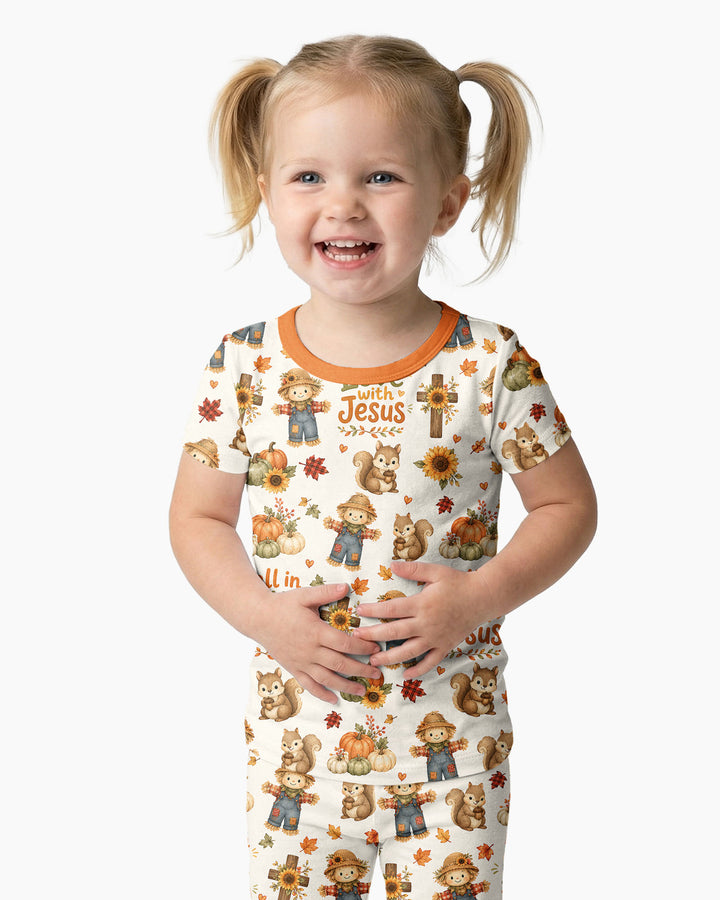 Fall For Jesus Bamboo Two Piece Short Sleeve Pajama Set