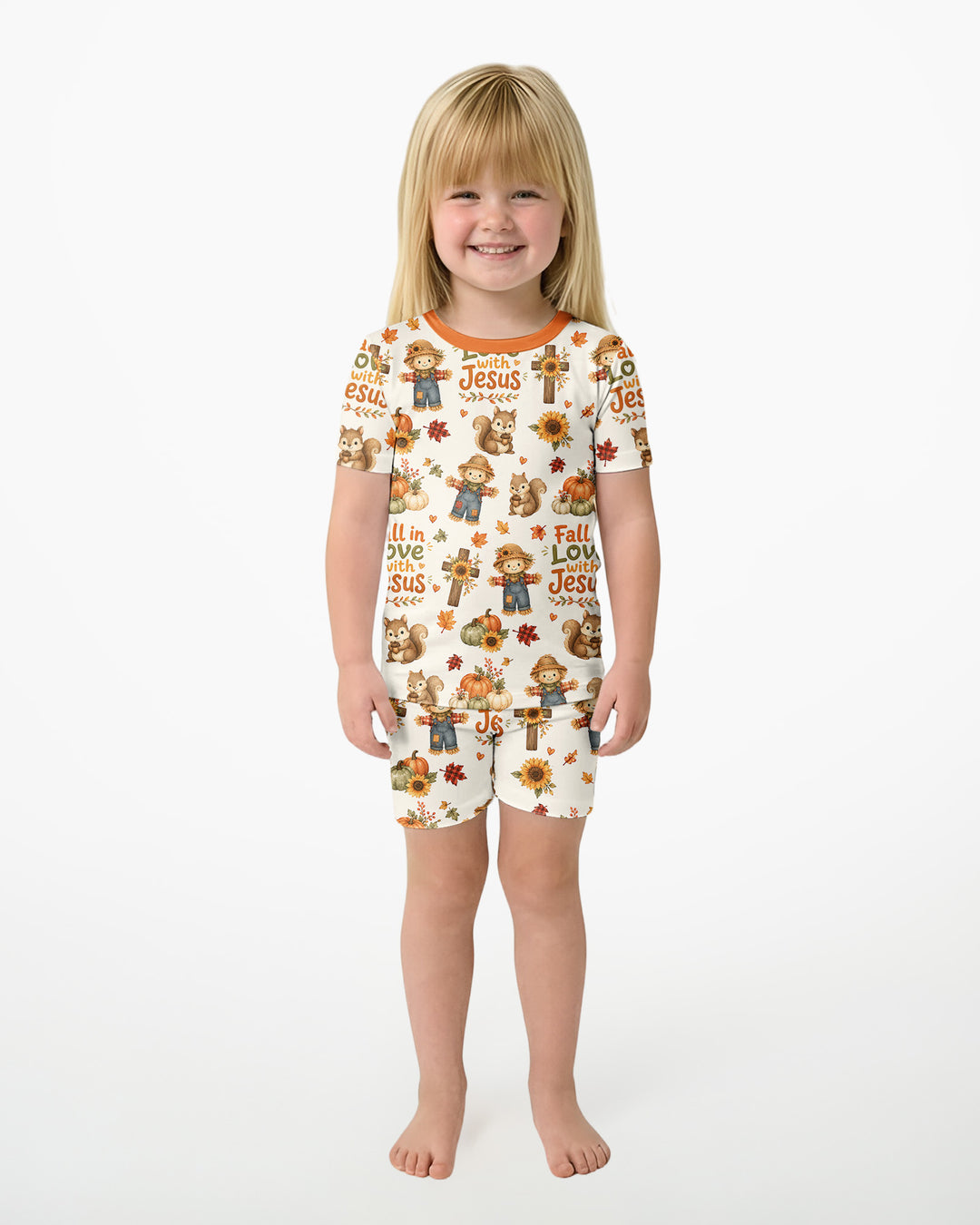 Fall For Jesus Bamboo Two Piece Short Sleeve Shorts Pajama Set