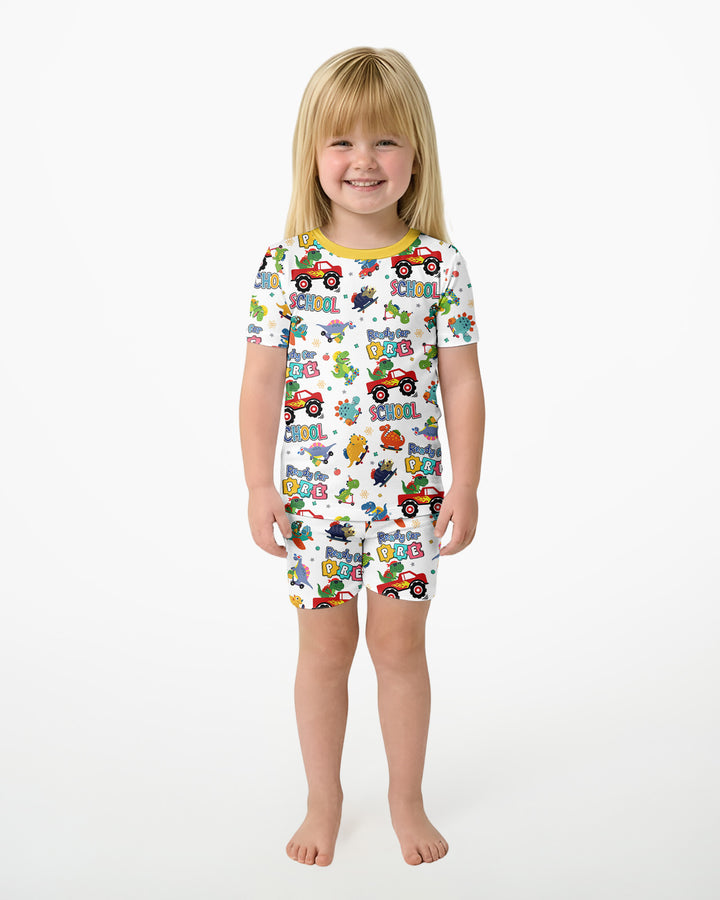 Schlafanzug-Set zweiteilig, kurze Ärmel, kurze Hose, Bambus