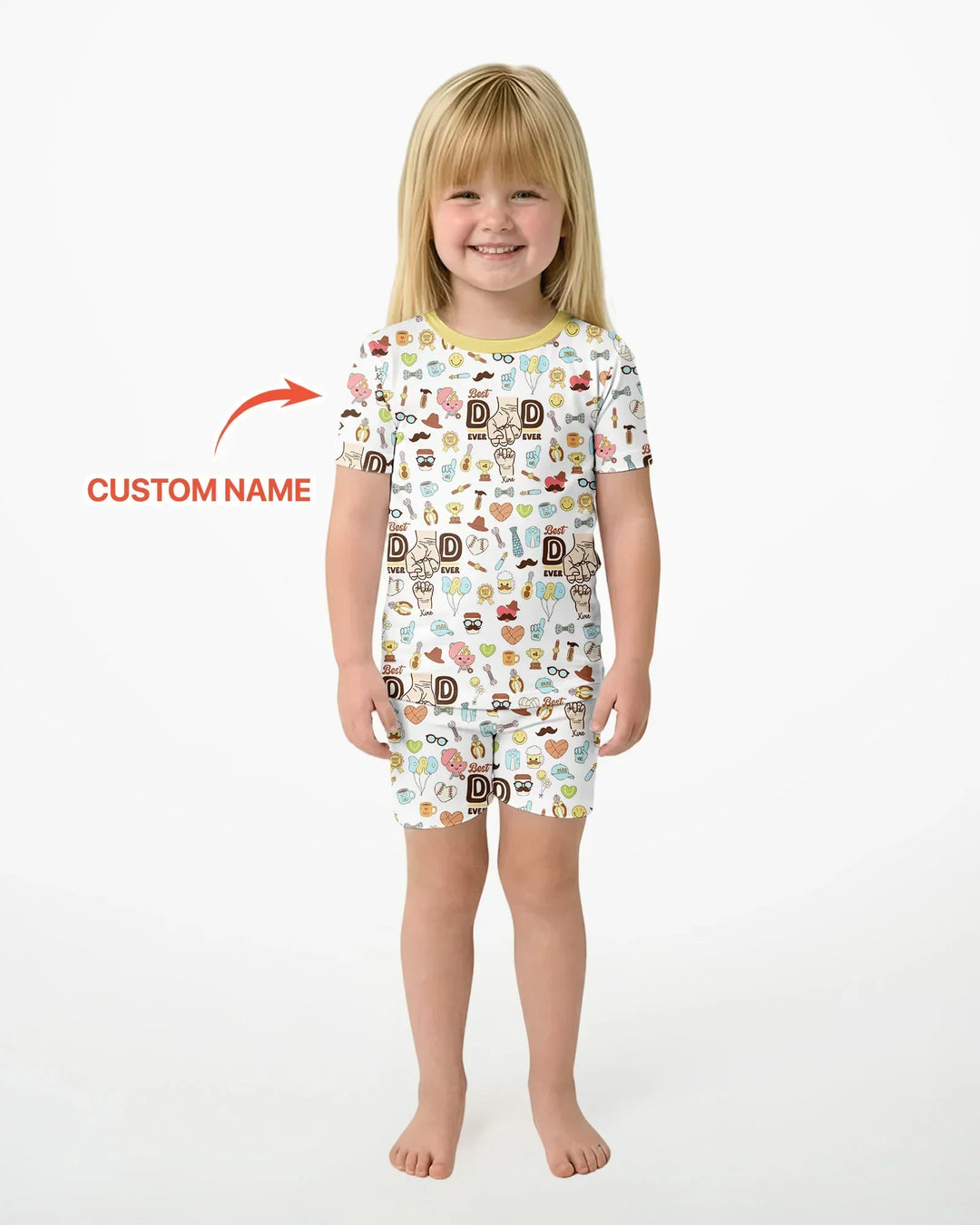 Zweiteiliges Pyjama-Set mit kurzen Ärmeln und Shorts im Sommer-Design