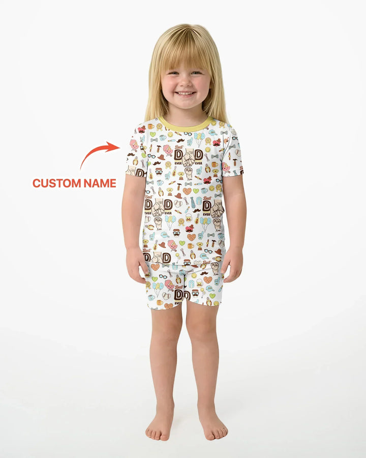 Zweiteiliges Pyjama-Set mit kurzen Ärmeln und Shorts im Sommer-Design