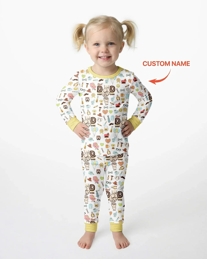 Zweiteiliges Langarm-Pyjama-Set mit Sommerfrüchten