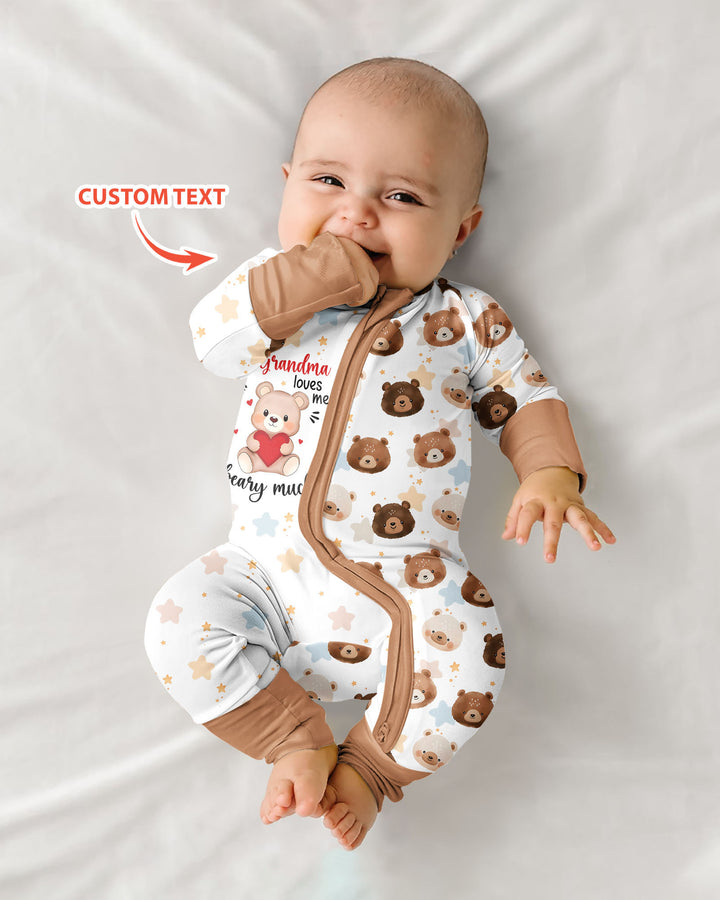 Personalized My Grandma Loves Me Beary Much Bamboo Convertible Zippy
