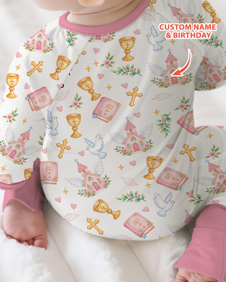 Personalized When I Wake Up It Will Be My Christening Day Bamboo Convertible Zippy