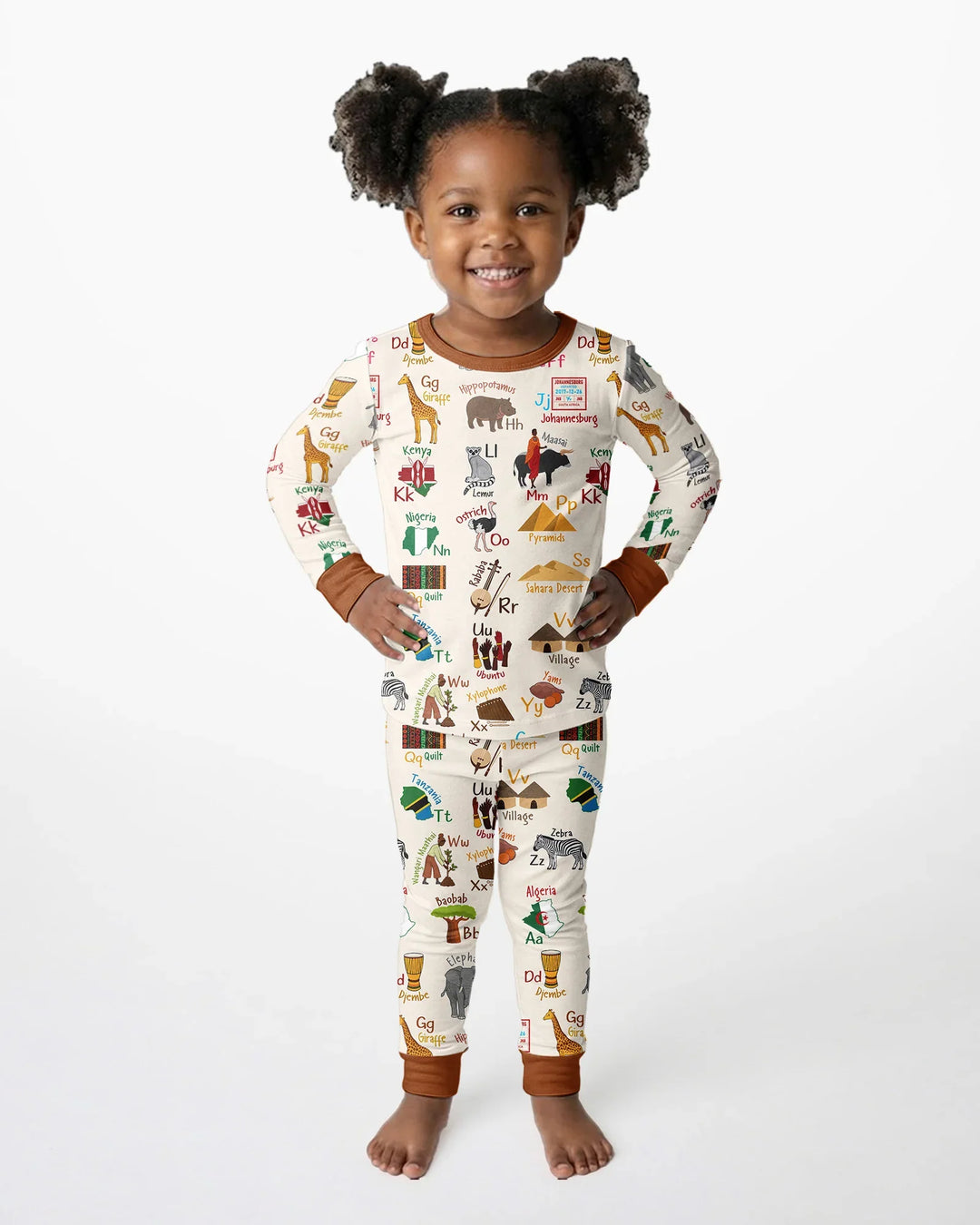 Zweiteiliges Langarm-Pyjama-Set mit Sommerfrüchten