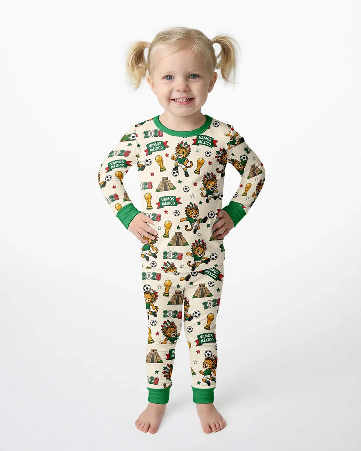 Zweiteiliges Langarm-Pyjama-Set mit Sommerfrüchten
