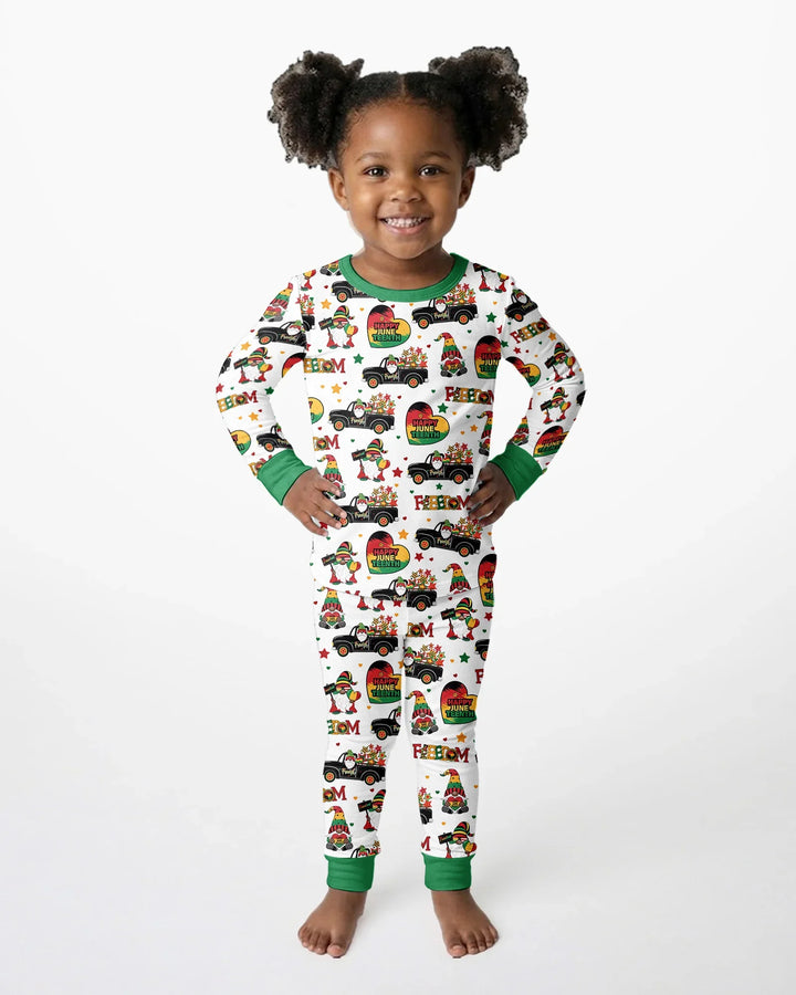 Gnome Happy Juneteenth Bamboo Two Piece Long Sleeve Pajama Set