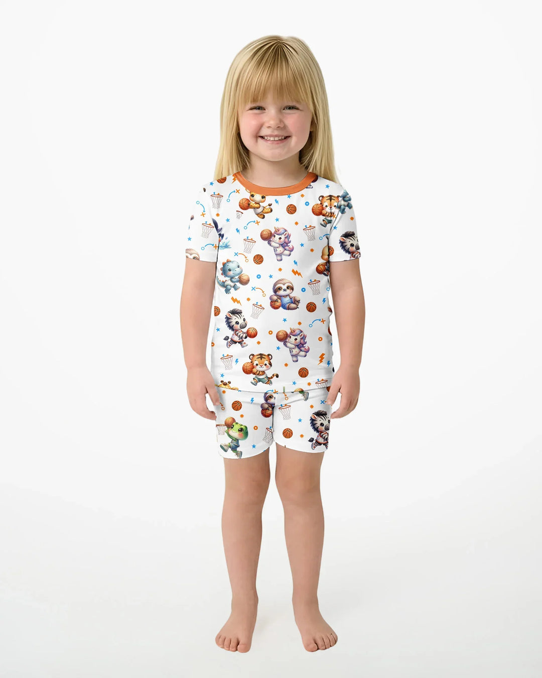 Schlafanzug-Set zweiteilig, kurze Ärmel, kurze Hose, Bambus