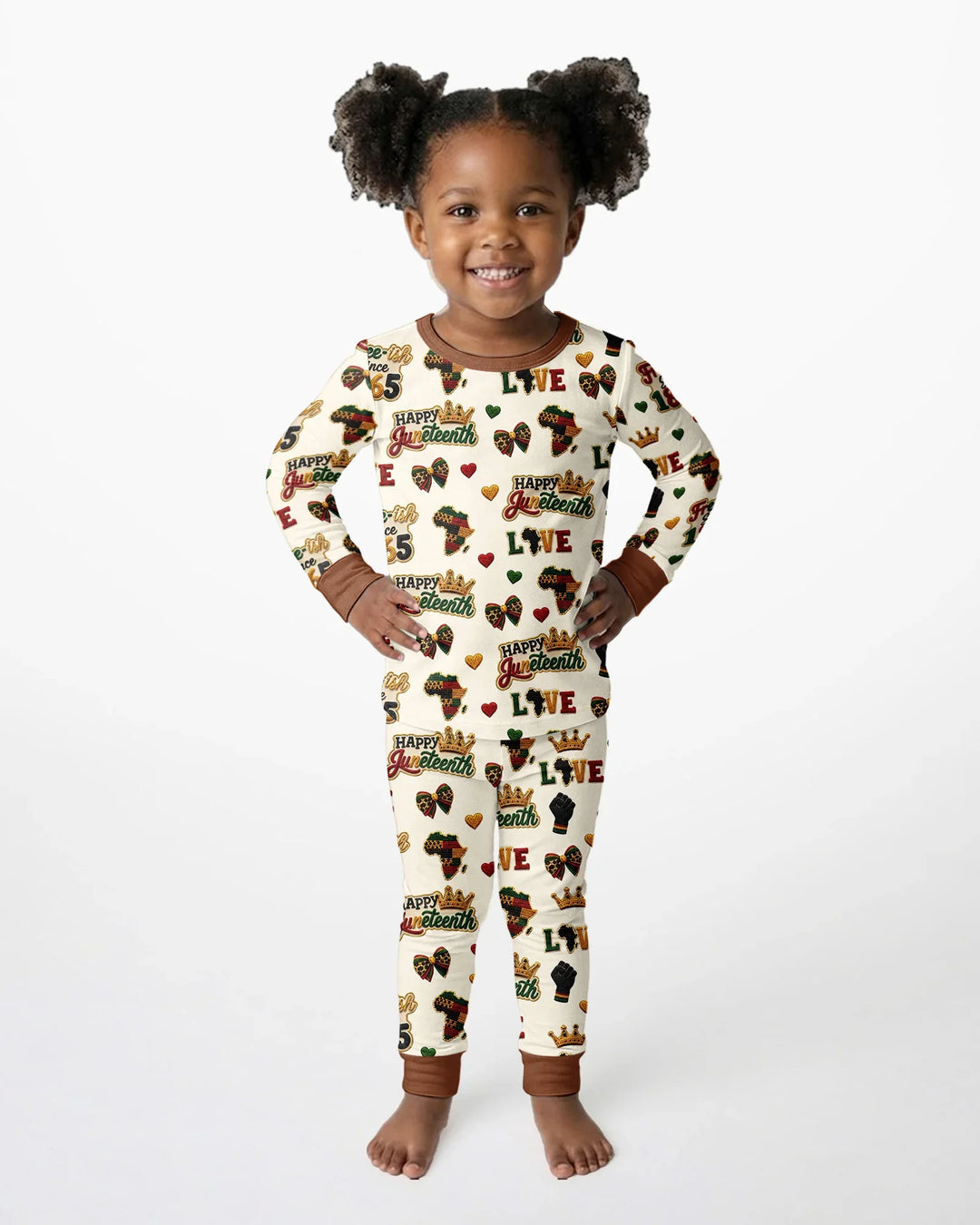 Zweiteiliges Langarm-Pyjama-Set mit Sommerfrüchten