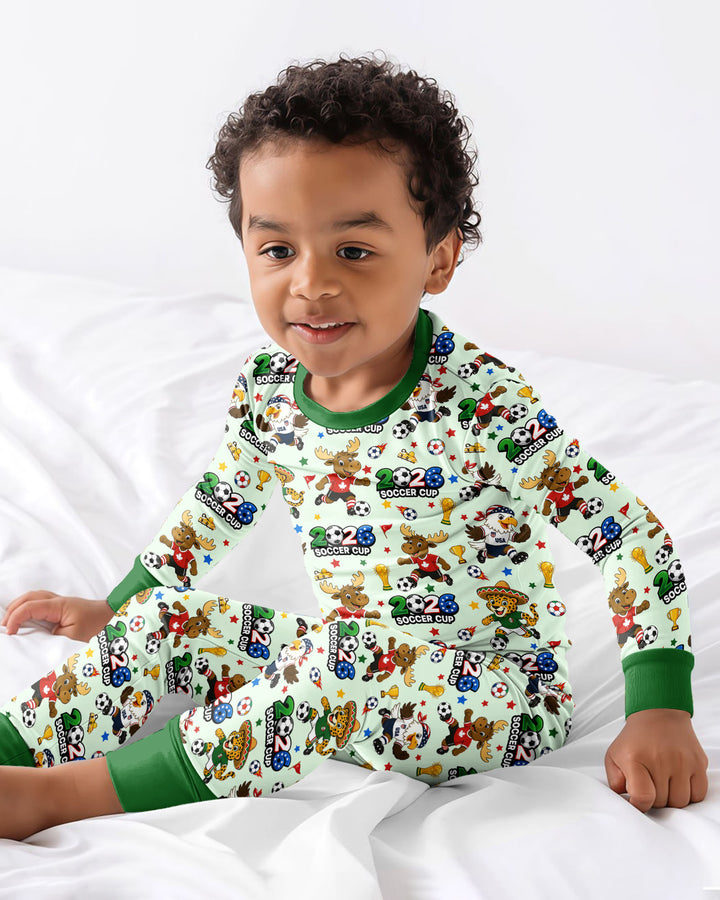 Zweiteiliges Langarm-Pyjama-Set mit Sommerfrüchten