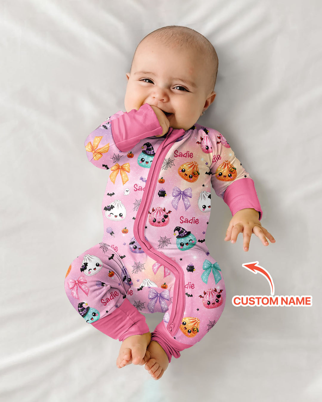 Custom Name Spooky Dumpling Bamboo Convertible Zippy