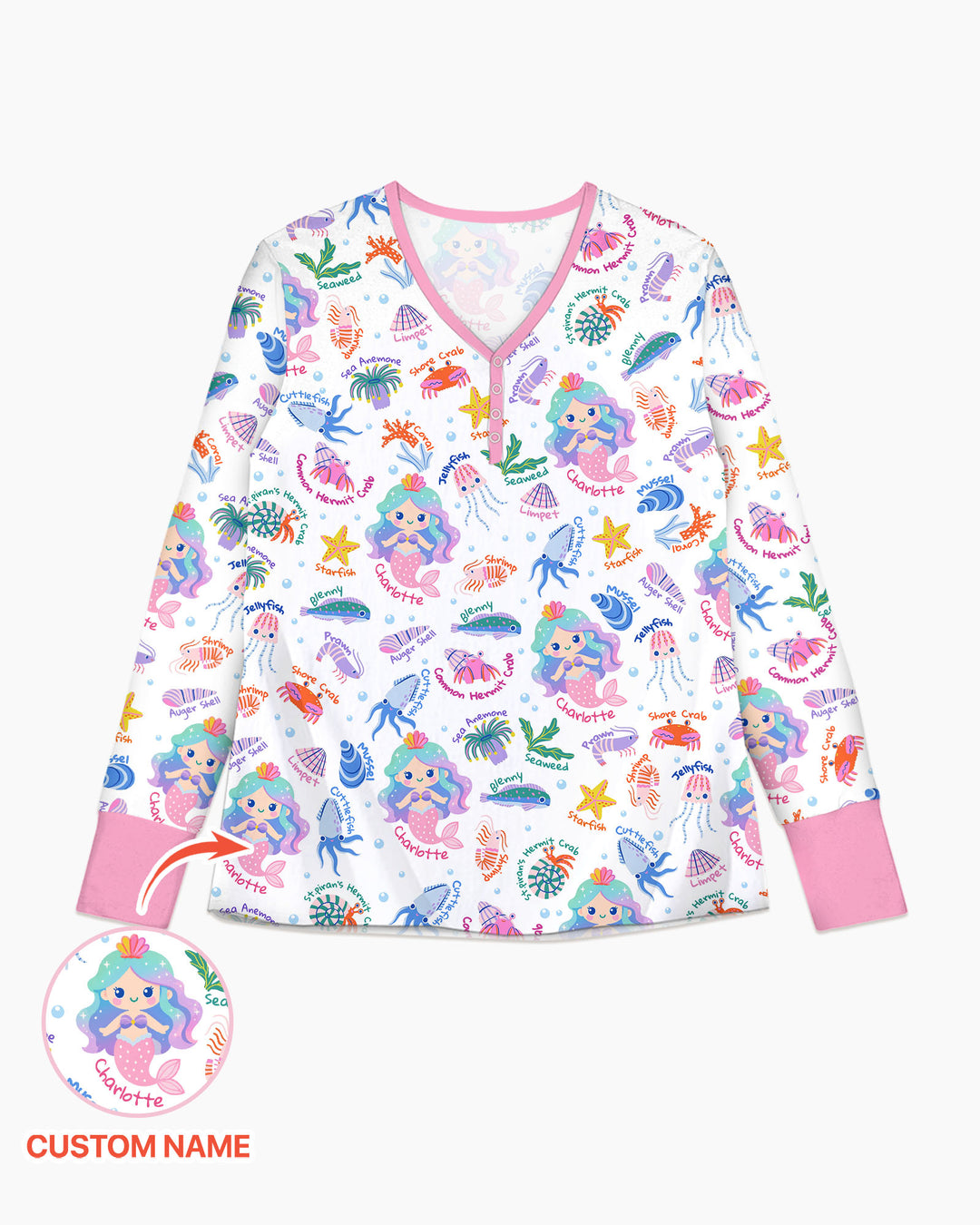 Template Damen Pyjama-Set aus personalisiertem Bambus
