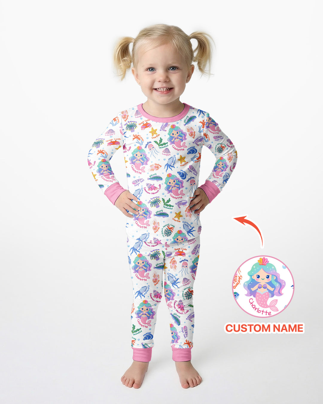 Zweiteiliges Langarm-Pyjama-Set mit Sommerfrüchten