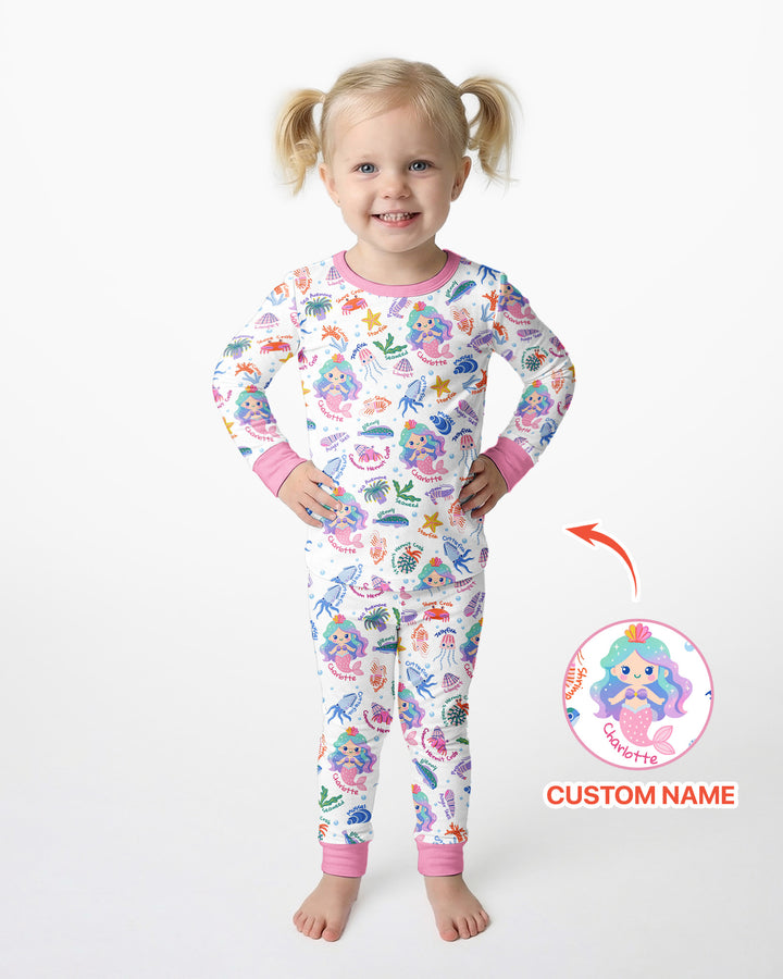 Zweiteiliges Langarm-Pyjama-Set mit Sommerfrüchten