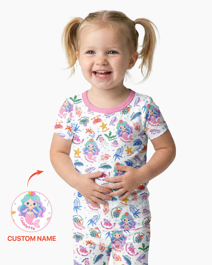 Zweiteiliges, kurzärmliges Pyjama-Set mit Marienkäfern