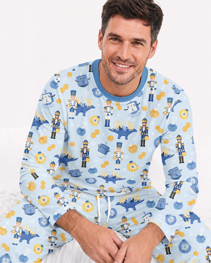 Hanukkah Nutcracker King Family Matching Bamboo Men's Pajama Set