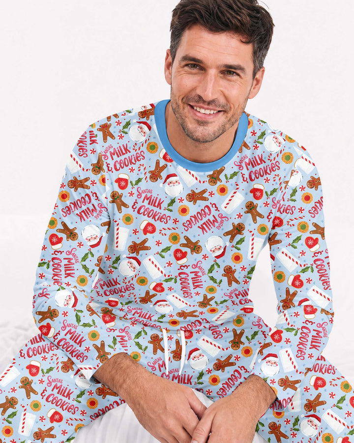 Santas, Milk and Cookies Bamboo Men's Pajama Set