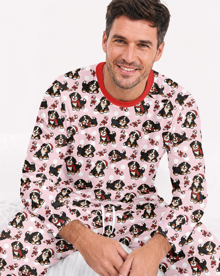 Holiday Bernese Mountain Christmas Dog Bamboo Men's Pajama Set