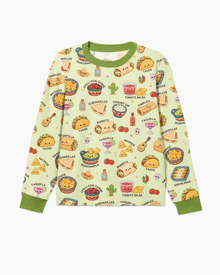 Kawaii Mexican Food Bamboo Men's Pajama Set