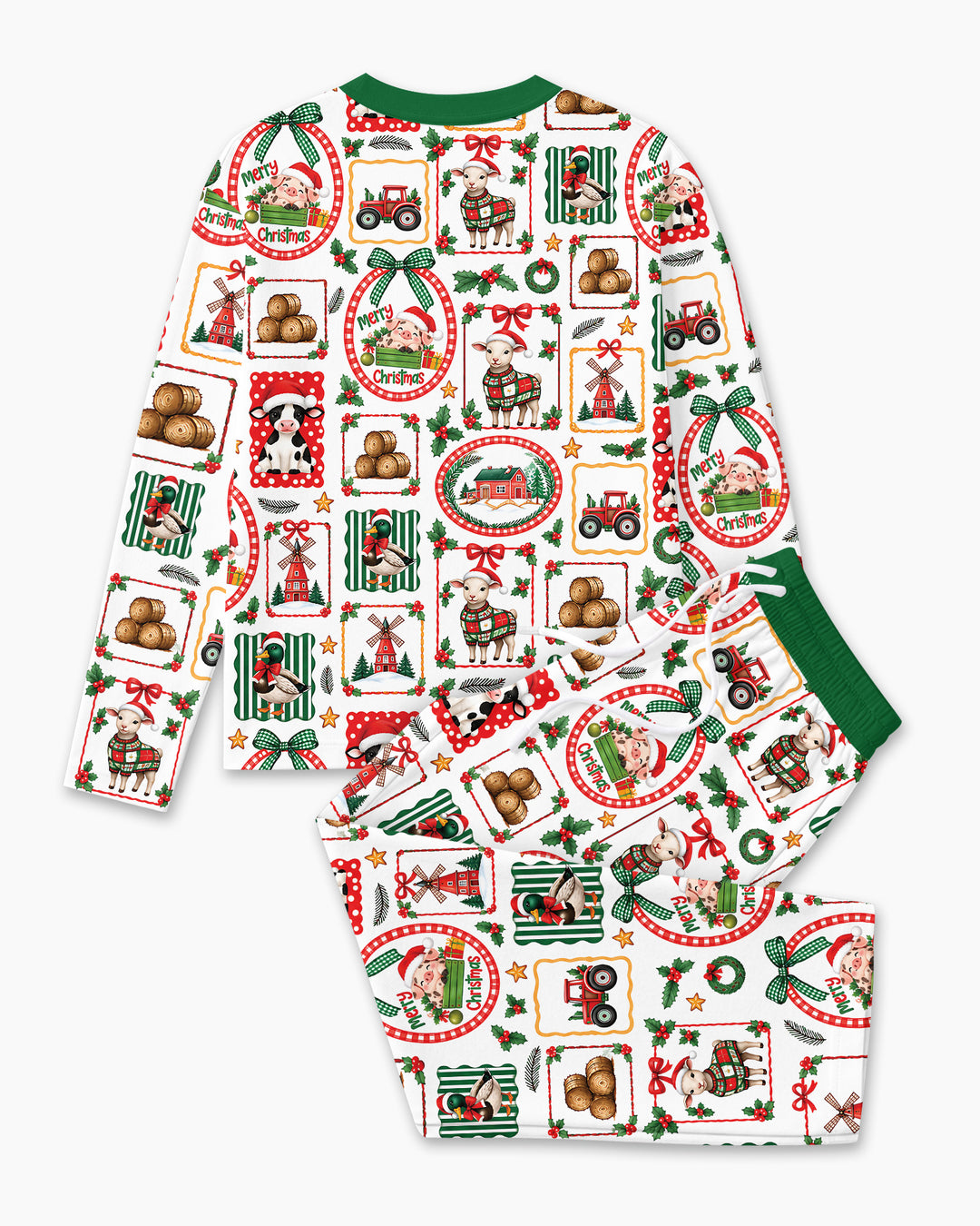 Christmas Farm Animals Bamboo Men's Pajama Set