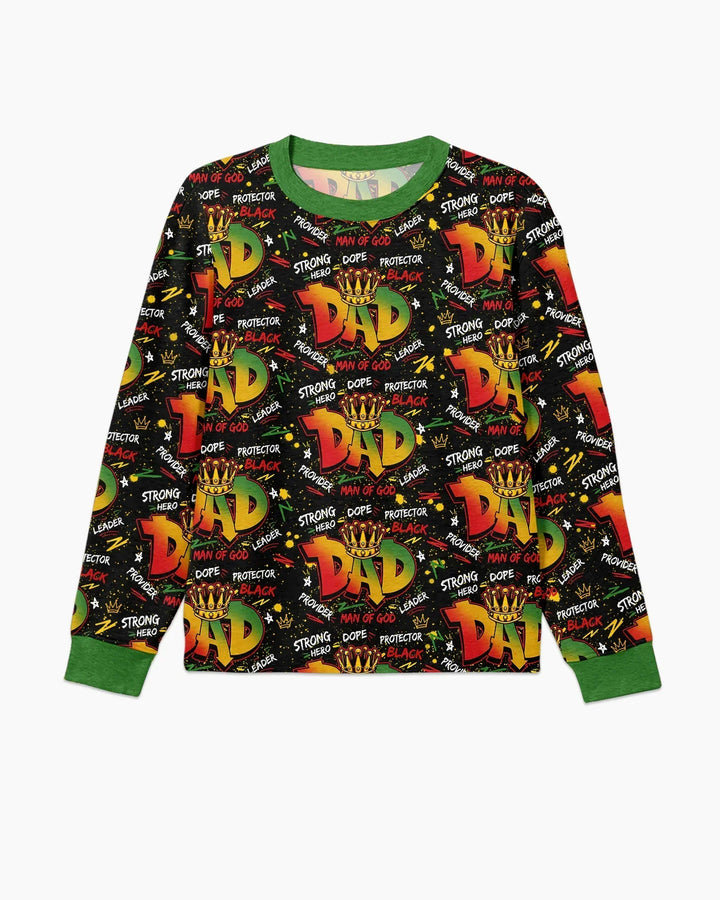 Black Dad Graffiti Bamboo Men's Pajama Set