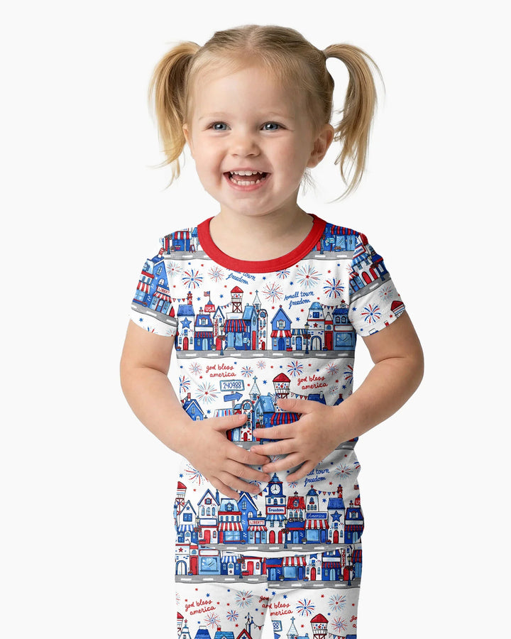 Zweiteiliges, kurzärmliges Pyjama-Set mit Marienkäfern